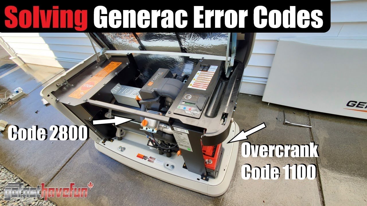 What Does Code 1100 Mean on a Generac Generator